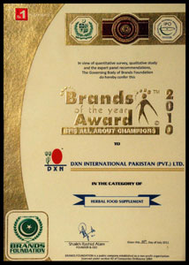 DXN Brands of the Year Award 2010